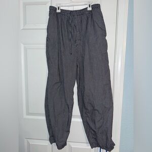 Nautica Men's Black and White Checkered Jogger Pajama Pants Size L